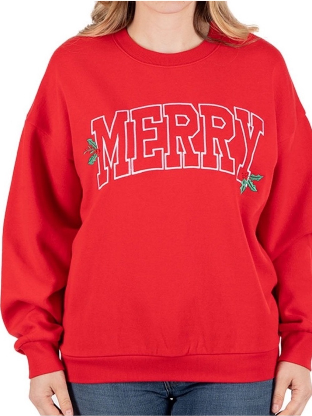 Women’s Merry Red Holiday Crewneck Sweatshirt